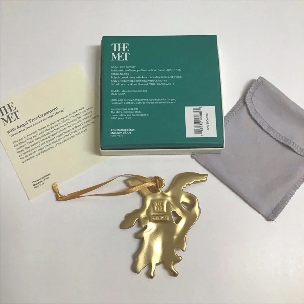 The Met New York Museum of Art 2018 Angel Christmas Tree Ornament Gold USA NEW - Picture 12 of 16